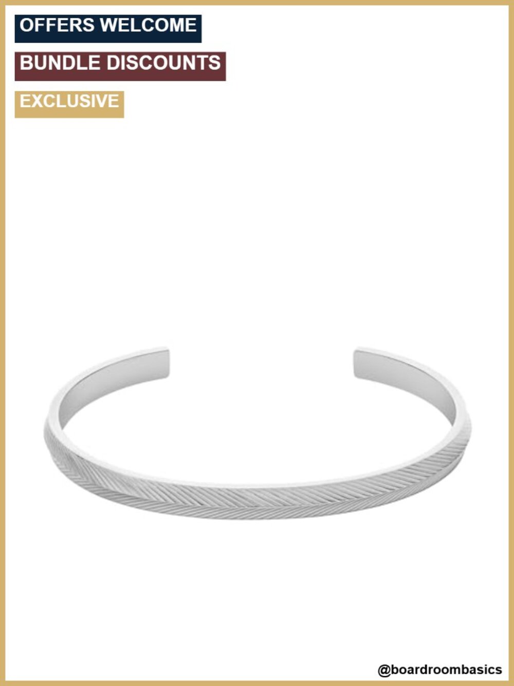 Stainless Steel Etched Cuff Bangle Bracelet Polished Everyday Jewelry